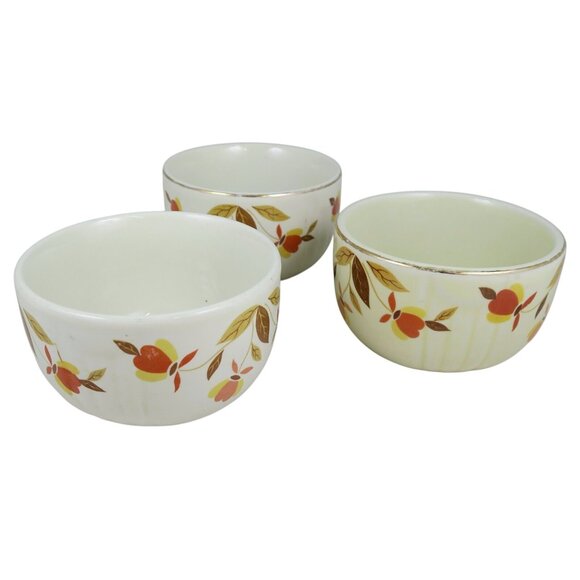 Hall China Jewel Tea Autumn Leaf Radiance Custard Dishes, Set of 3, 1939–76 - Picture 3 of 5